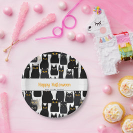 Spooky Black Cats Individuelle Name Happy Hallowee Pappteller