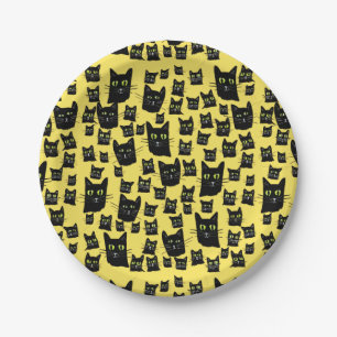 Spooky Black Cats Pappteller