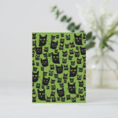 Spooky Black Cats Postkarte (Stehend Vorderseite)