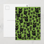 Spooky Black Cats Postkarte (Vorne/Hinten)