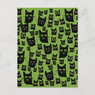 Spooky Black Cats Postkarte