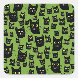 Spooky Black Cats                                  Quadratischer Aufkleber