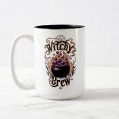 Spooky Black Cauldron Halloween Hexen brauen Zweifarbige Tasse (Links)