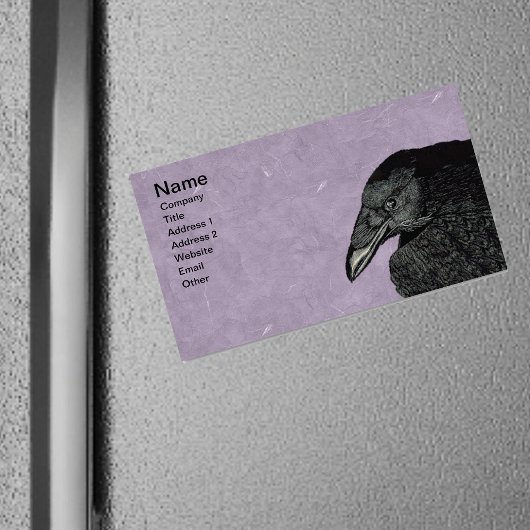 Spooky Black Crow Raven Face Magnetische Visitenkarte