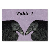 Spooky Black Crow Raven Face Tischnummer (Vorderseite)