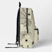 Spooky Black Ghost Spider Web Beige Bedruckter Rucksack (Links)