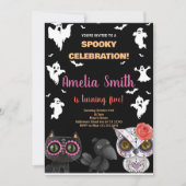 Spooky Black Halloween Einladungen (Vorderseite)