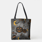 SPOOKY BLACK HALLOWEEN PUMPKINS MOONS BATS TASCHE (Rückseite)