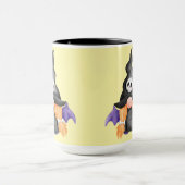 Spooky Black Halloween Witch Gnome With Skull Tasse (Zentrum)