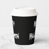 Spooky Black Happy Halloween Paper Cup Pappbecher (Links)