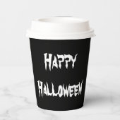 Spooky Black Happy Halloween Paper Cup Pappbecher (Rückseite)