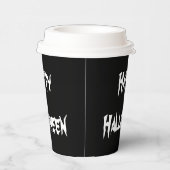 Spooky Black Happy Halloween Paper Cup Pappbecher (Rechts)