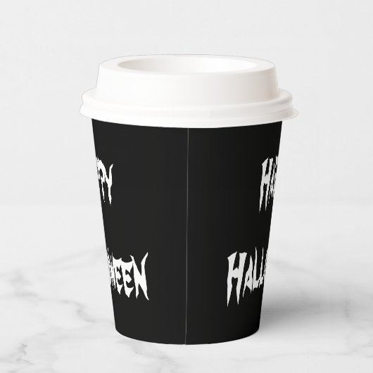 Spooky Black Happy Halloween Paper Cup Pappbecher (Rechts)