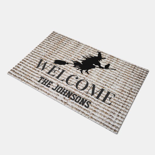 Spooky Black Hexe Halloween Fußmatte (Schrägansicht)