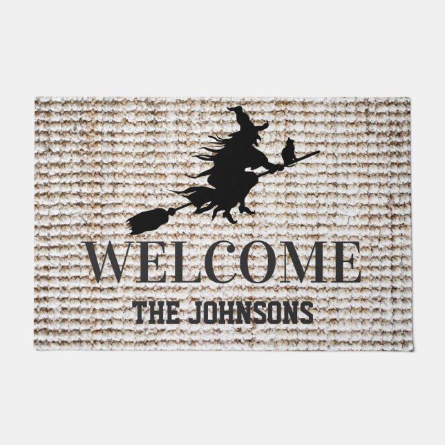 Spooky Black Hexe Halloween Fußmatte (Vorderseite)
