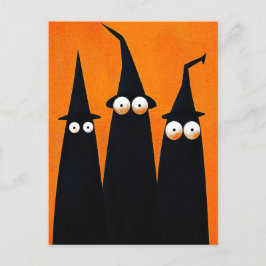 Spooky Black Hexen Quirky Halloween Postkarte