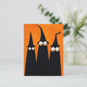 Spooky Black Hexen Quirky Halloween Postkarte (Stehend Vorderseite)