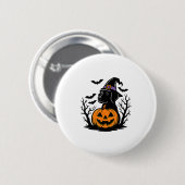 Spooky Black Labrador Retriever Hexenhut Pumpkin Button (Vorne & Hinten)