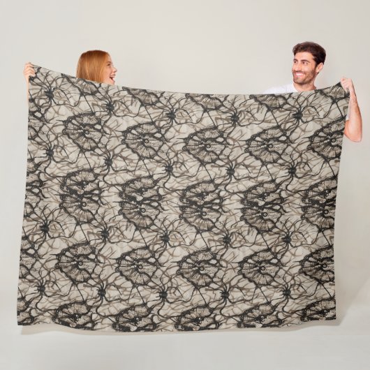 Spooky Black Lace Spider Web Nahtlose Muster | Di Fleecedecke (Beispiel)