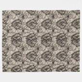 Spooky Black Lace Spider Web Nahtlose Muster | Di Fleecedecke (Vorderseite (Horizontal))