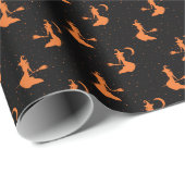 Spooky Black & Orange Witch Wrapping Paper Roll Geschenkpapier (Rolleneckpunkt)