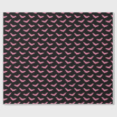 Spooky Black & Pink Bats Wrapping Paper Roll Geschenkpapier (Flach)