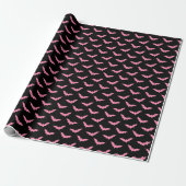 Spooky Black & Pink Bats Wrapping Paper Roll Geschenkpapier (Ungerollt)
