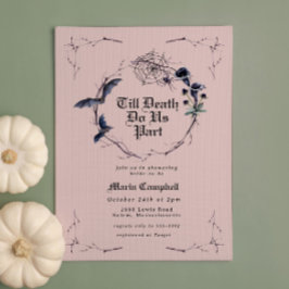 Spooky Black Pink Halloween Bridal Shower Einladung