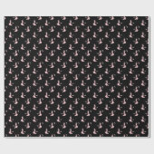 Spooky Black & Pink Rosa Wrapping Paper Roll Geschenkpapier (Flach)
