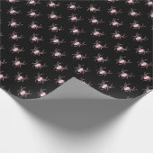 Spooky Black & Pink Spider Wrapping Paper Roll Geschenkpapier (Ecke)