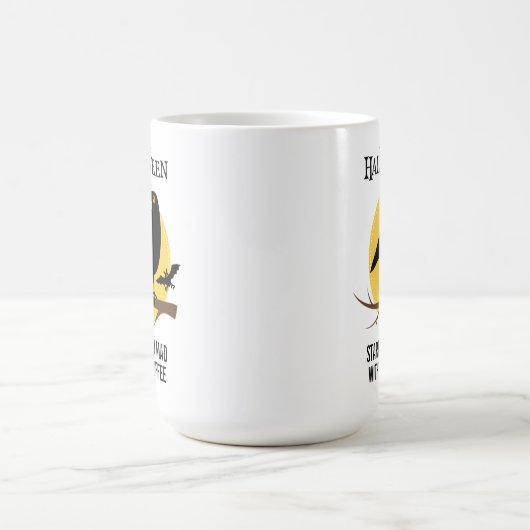 Spooky Black Raven Halloween Kaffeetasse (Mittel)
