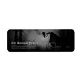 Spooky Black Raven Halloween Rücksendeadresse (Vorne)