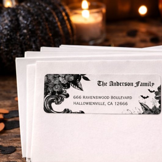Spooky Black Raven Halloween Rücksendeadresse