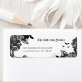 Spooky Black Raven Halloween Rücksendeadresse (Insitu)