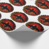 Spooky Black Red Bats Geschenkpapier (Ecke)