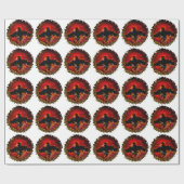Spooky Black Red Bats Geschenkpapier (Flach)