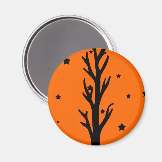 Spooky Black Silhouette Tree Magnet (Vorderseite/Rückseite)