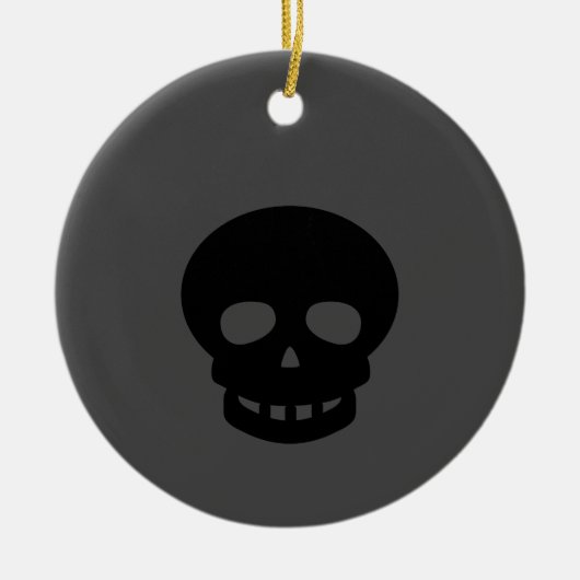 Spooky Black Skull Keramik Ornament (Vorne)