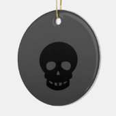 Spooky Black Skull Keramik Ornament (Links)