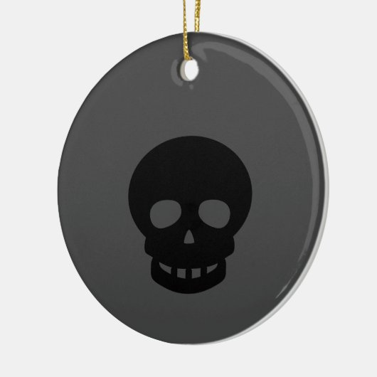 Spooky Black Skull Keramik Ornament (Links)