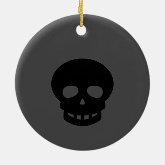 Spooky Black Skull Keramik Ornament (Hinten)