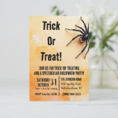 Spooky Black Spider Einladung (Stehend Vorderseite)