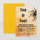 Spooky Black Spider Einladung (Vorne/Hinten)