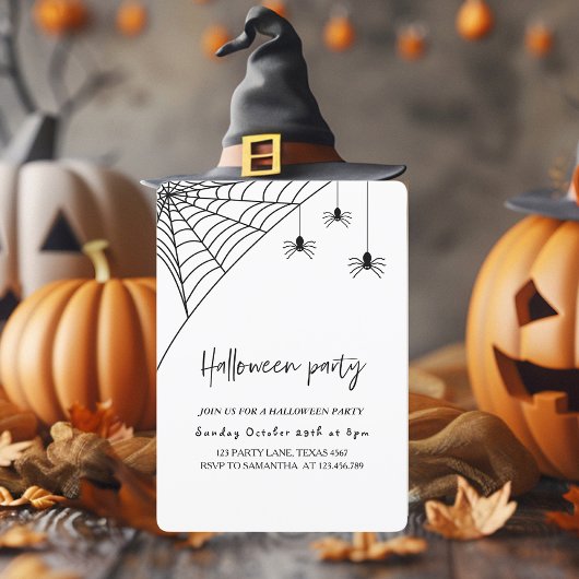 Spooky Black Spiders Party | Frohe Halloween Einladung