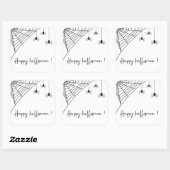 Spooky Black Spiders Party | Frohe Halloween Quadratischer Aufkleber (Blatt)