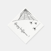 Spooky Black Spiders Party | Frohe Halloween Serviette (Ecke)