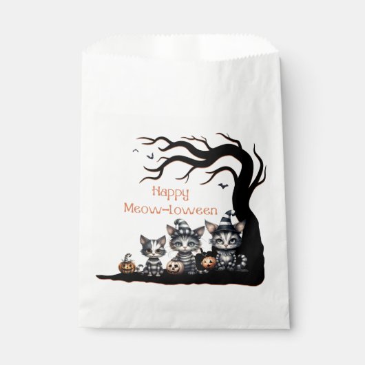 Spooky Black Striping Halloween Ghost Kittens Geschenktütchen (Vorderseite)