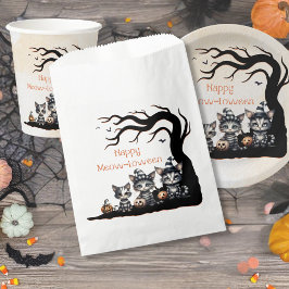 Spooky Black Striping Halloween Ghost Kittens Geschenktütchen