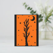 Spooky Black Tree Silhouette Postcard Postkarte (Stehend Vorderseite)