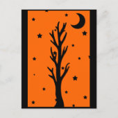 Spooky Black Tree Silhouette Postcard Postkarte (Vorderseite)